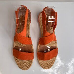 Ugg Sandal Women 6.5 Leather Suede Mila Strap Shoe Espadrille Gladiator Core Ex